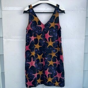 Starfish Patterned Sleeveless Dress Large